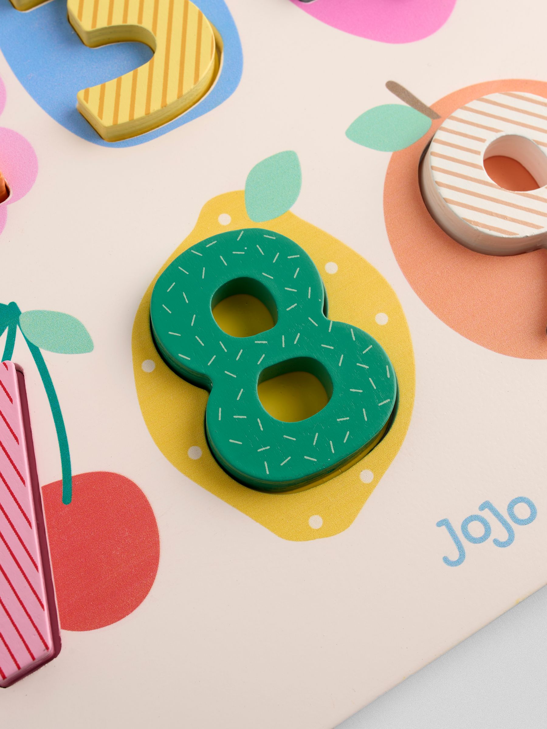 JoJo Maman Bébé fruit number wooden puzzle (British brand)