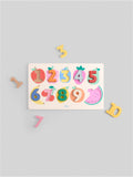 JoJo Maman Bébé fruit number wooden puzzle (British brand)