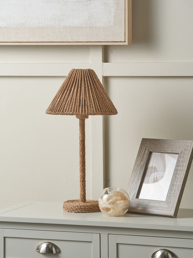 Pacific Natural Leif Jute Rope table lamp, imported from the UK