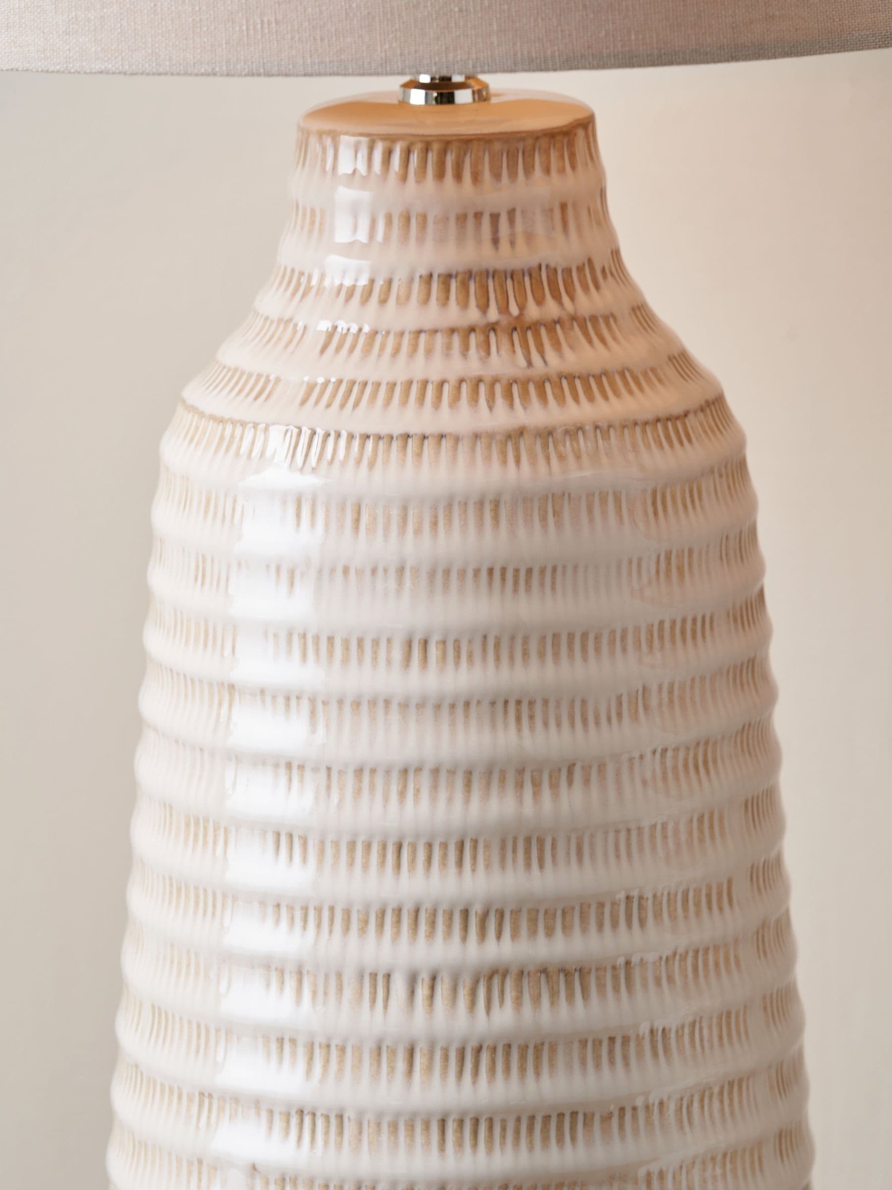 Table lamp Nya scratch effect ceramic 61cm, imported from the UK
