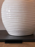 Pacific white Linnea grooved ceramic table lamp, UK version