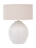 Pacific white Linnea grooved ceramic table lamp, UK version