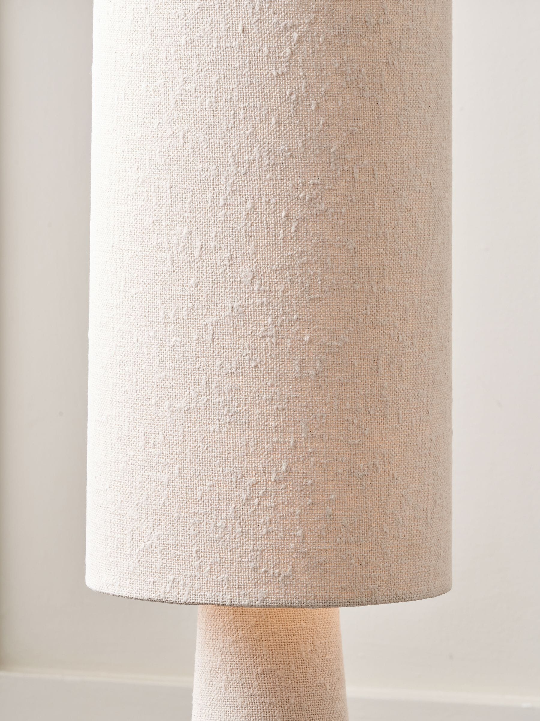 Pacific White Mirissa slubby handloom fabric lamp, imported from the UK