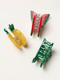 FatFace tropical claw clips 3 pack, imported from the UK