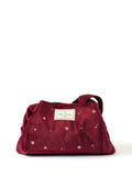 The Flat Lay Co. Embroidered Velvet Open Flat Drawstring Makeup Bag