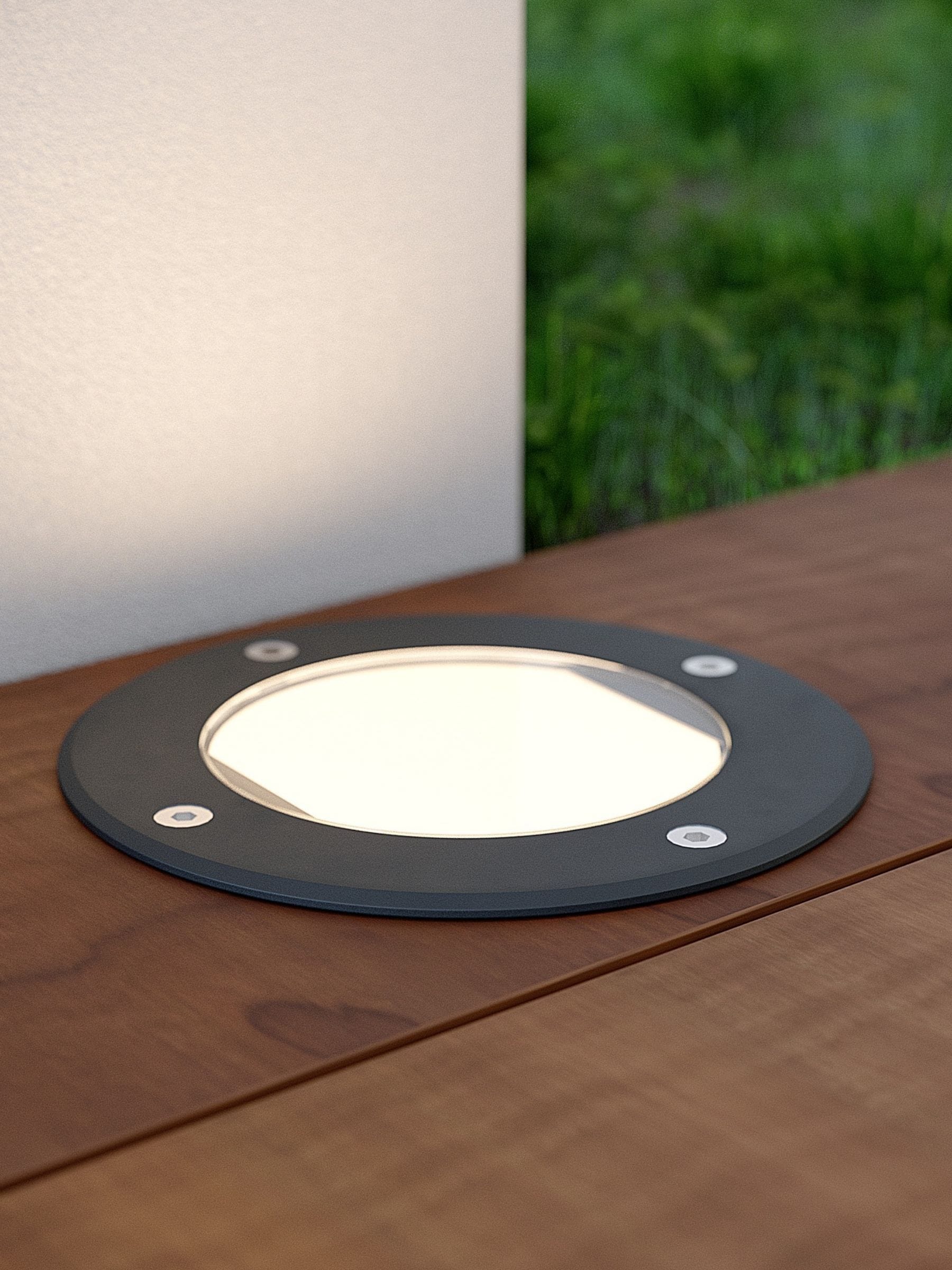 Solar Centre warm white anthracite deck light 12cm, imported from the UK