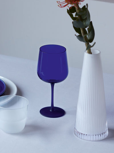 McGrocer LSA International Set of 2 Cobalt Blue Arc Contrast Wine Spritz Glasses 330ml- Buy online at McGrocer