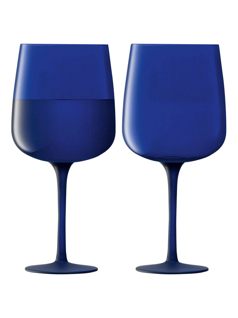 LSA International Set of 2 Cobalt Blue Arc Contrast Wine Spritz Glasses 330ml