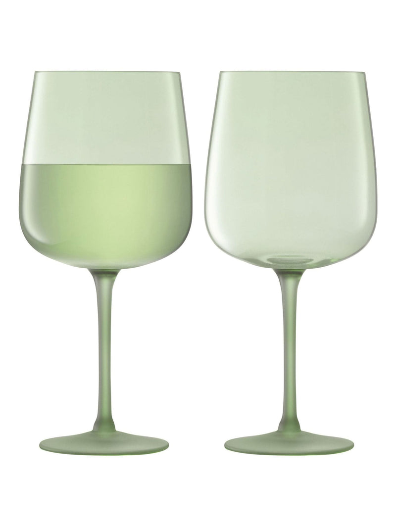 LSA International moss green arc wine glasses 330ml - British product