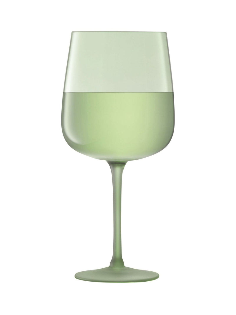 LSA International moss green arc wine glasses 330ml - British product