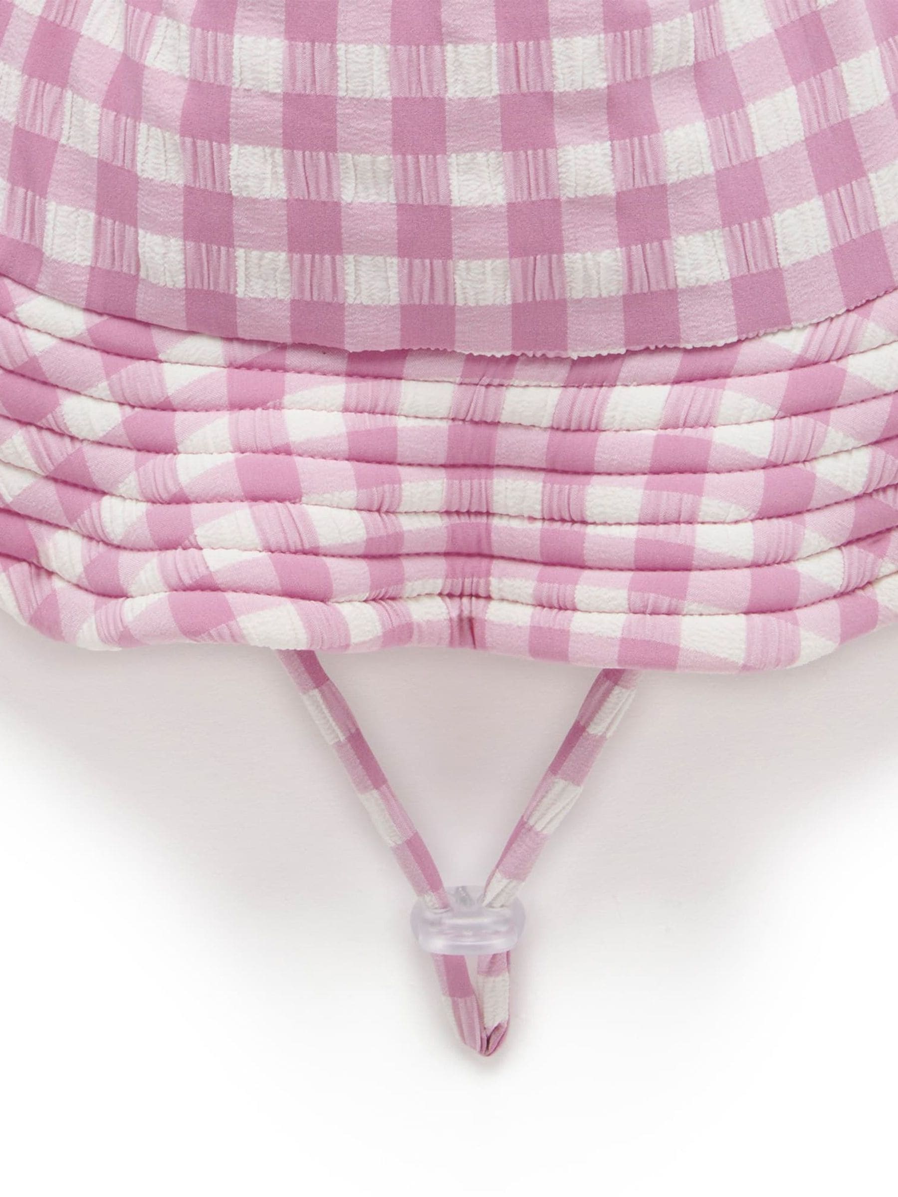 Purebaby pink broad brim swim hat (British brand)
