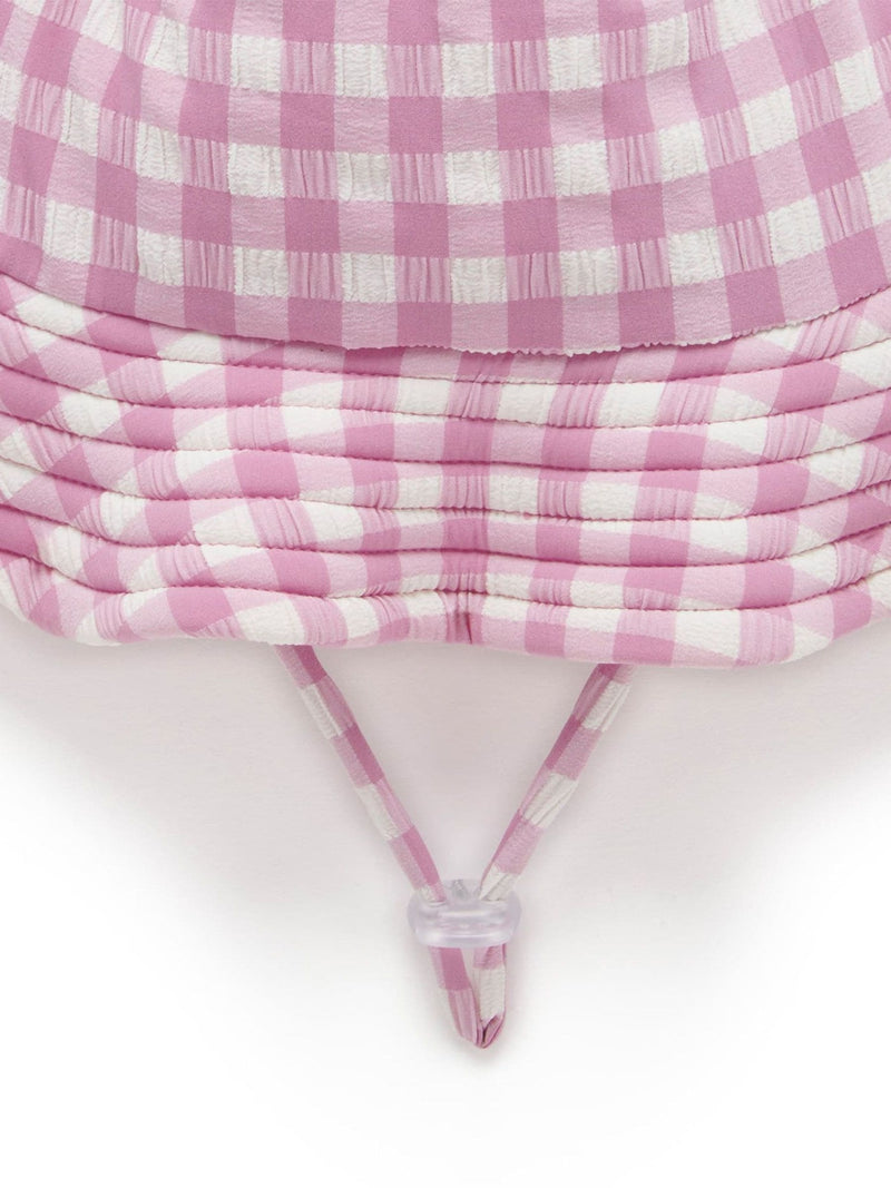 Purebaby pink broad brim swim hat (British brand)