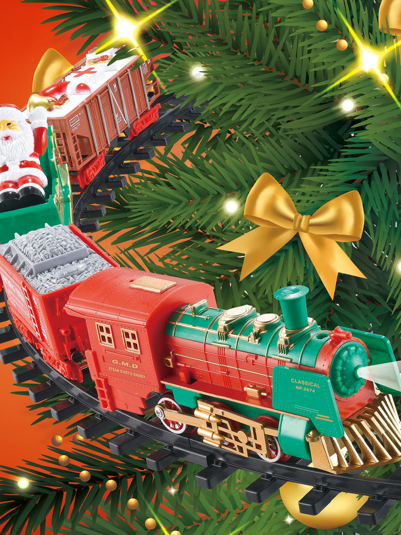 MenKind multi-colour LED Christmas tree train set, UK version