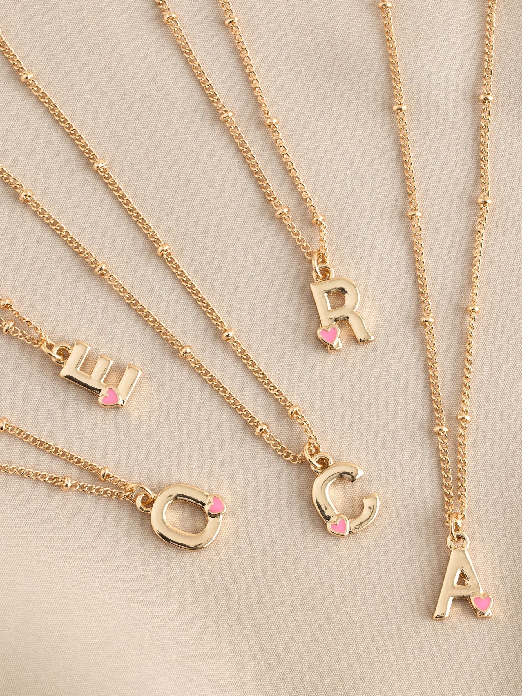 Gold tone initial heart necklace - British product