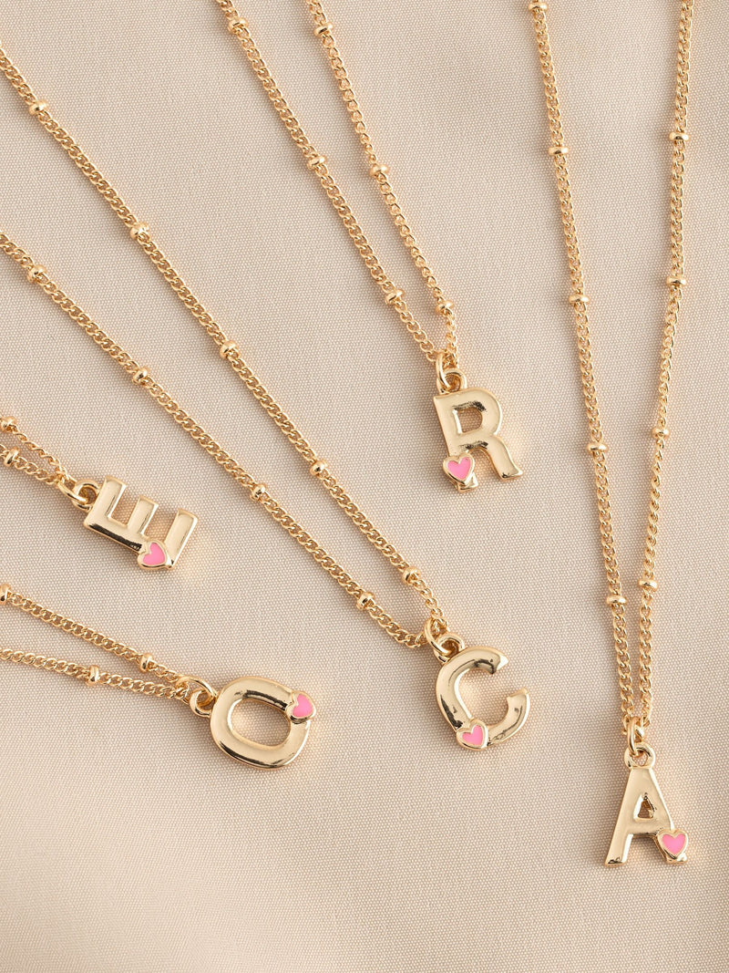Gold tone initial heart necklace - British product