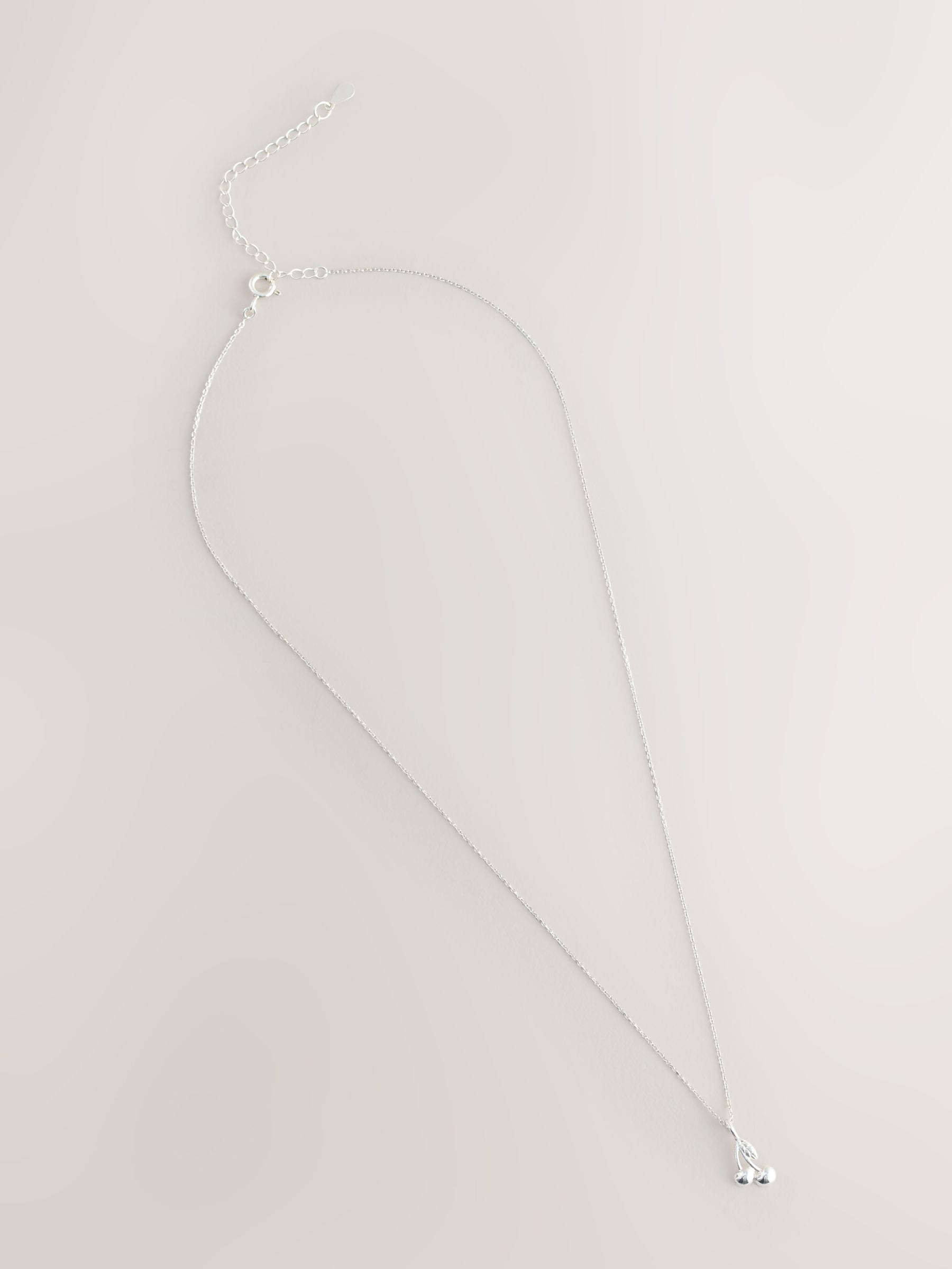 Sterling silver cherry necklace for children, UK version