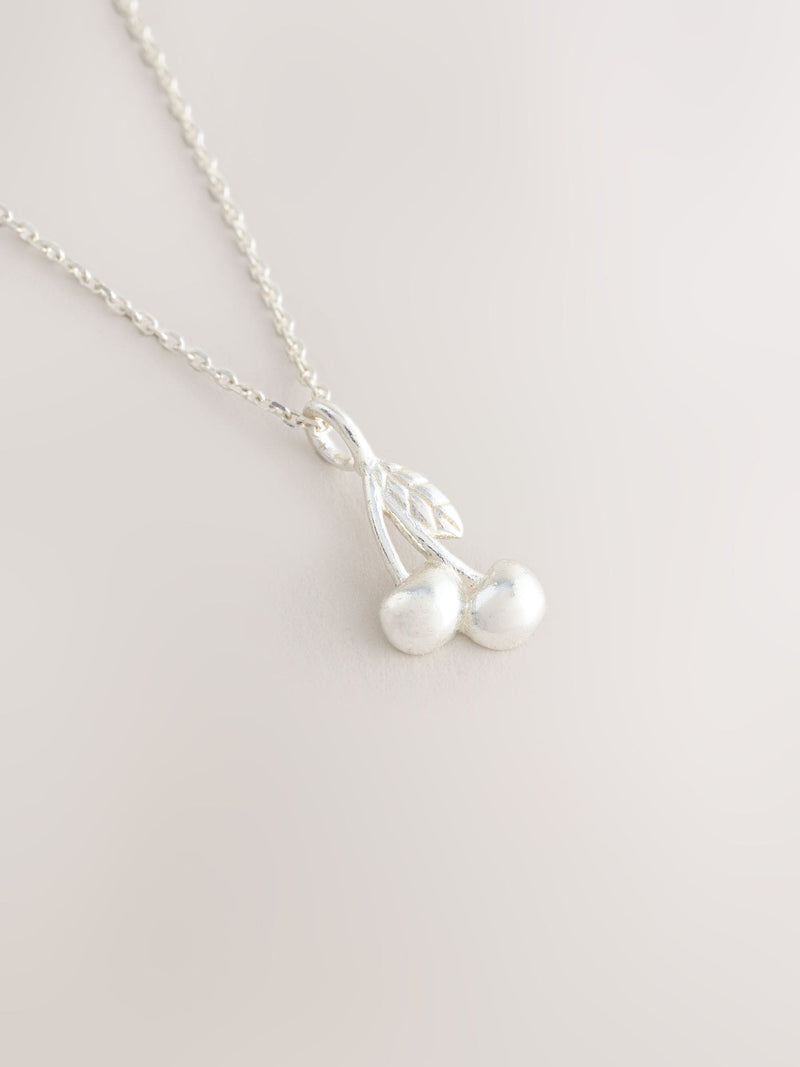 Sterling silver cherry necklace for children, UK version