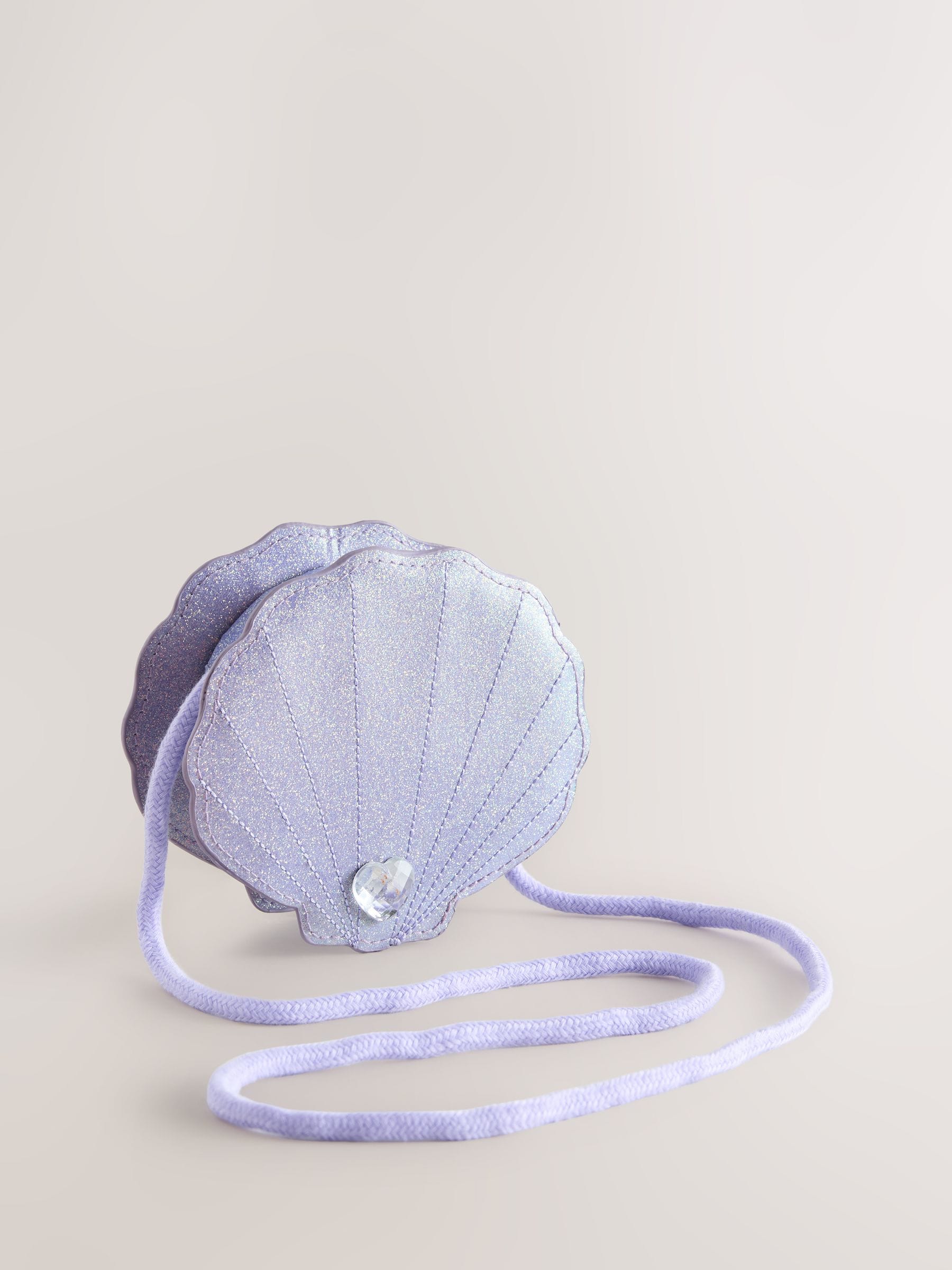 Purple metallic gem shell bag 13cm, imported from the UK