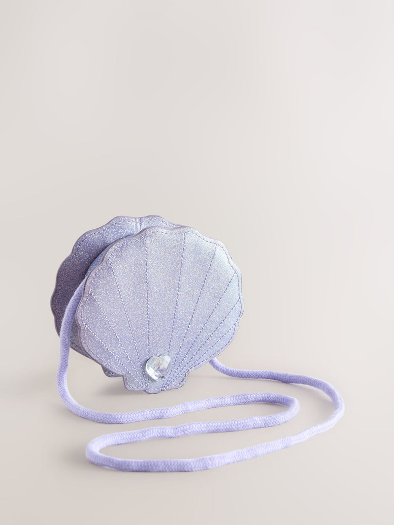 Purple metallic gem shell bag 13cm, imported from the UK