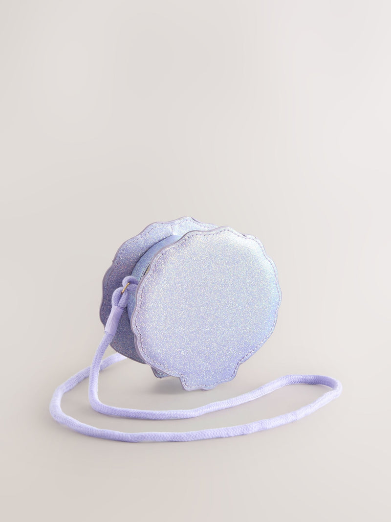 Purple metallic gem shell bag 13cm, imported from the UK