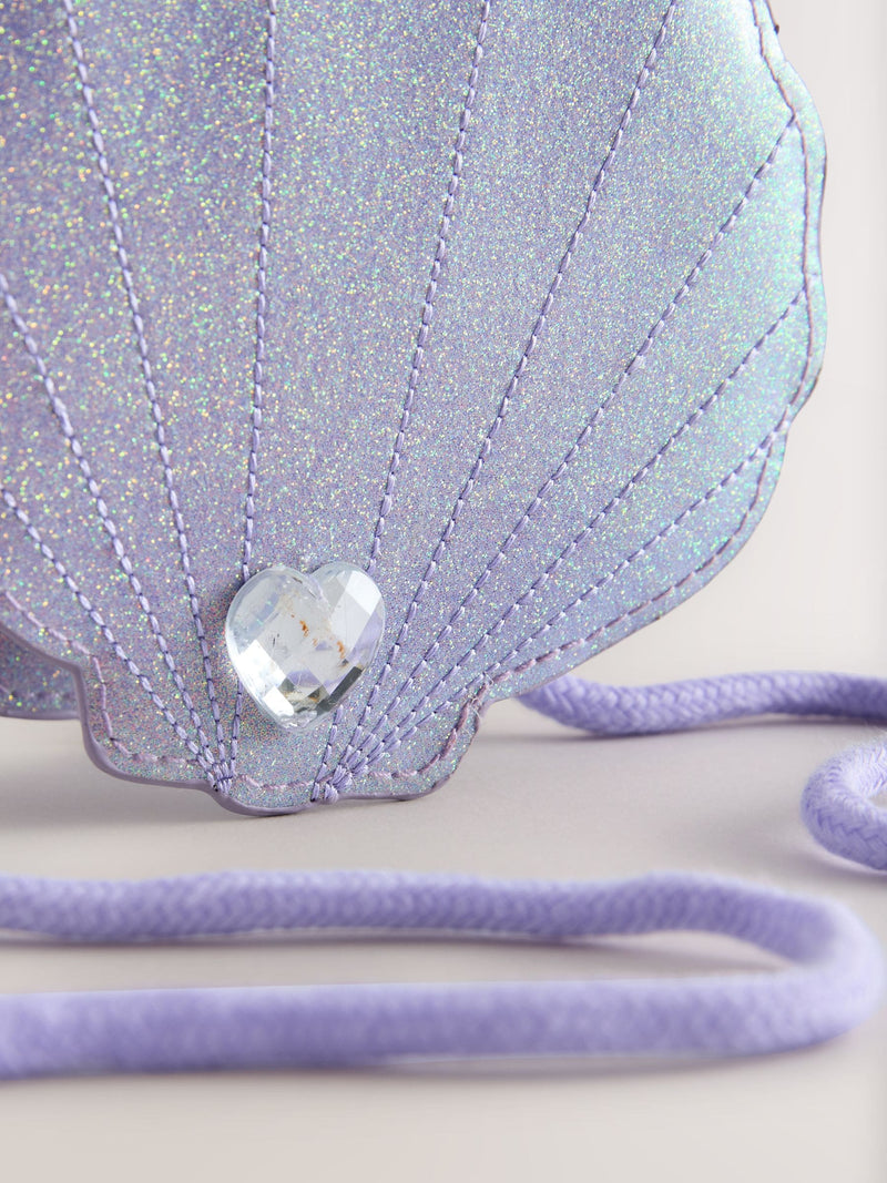 Purple metallic gem shell bag 13cm, imported from the UK