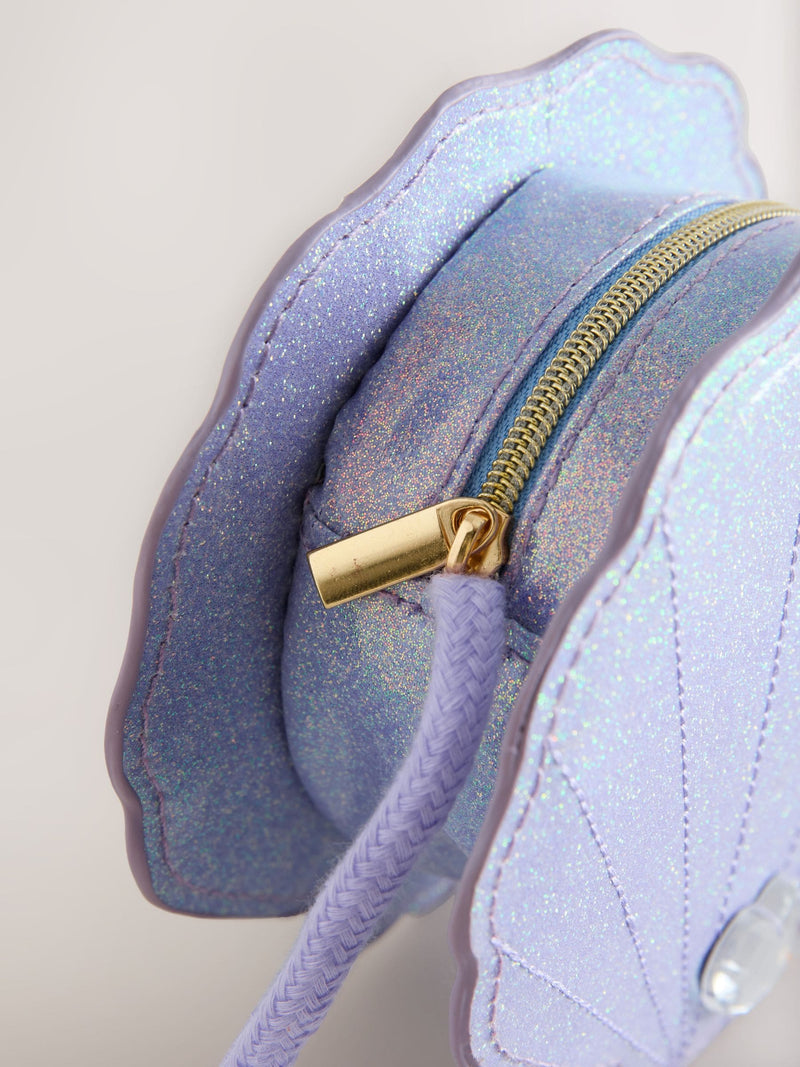 Purple metallic gem shell bag 13cm, imported from the UK