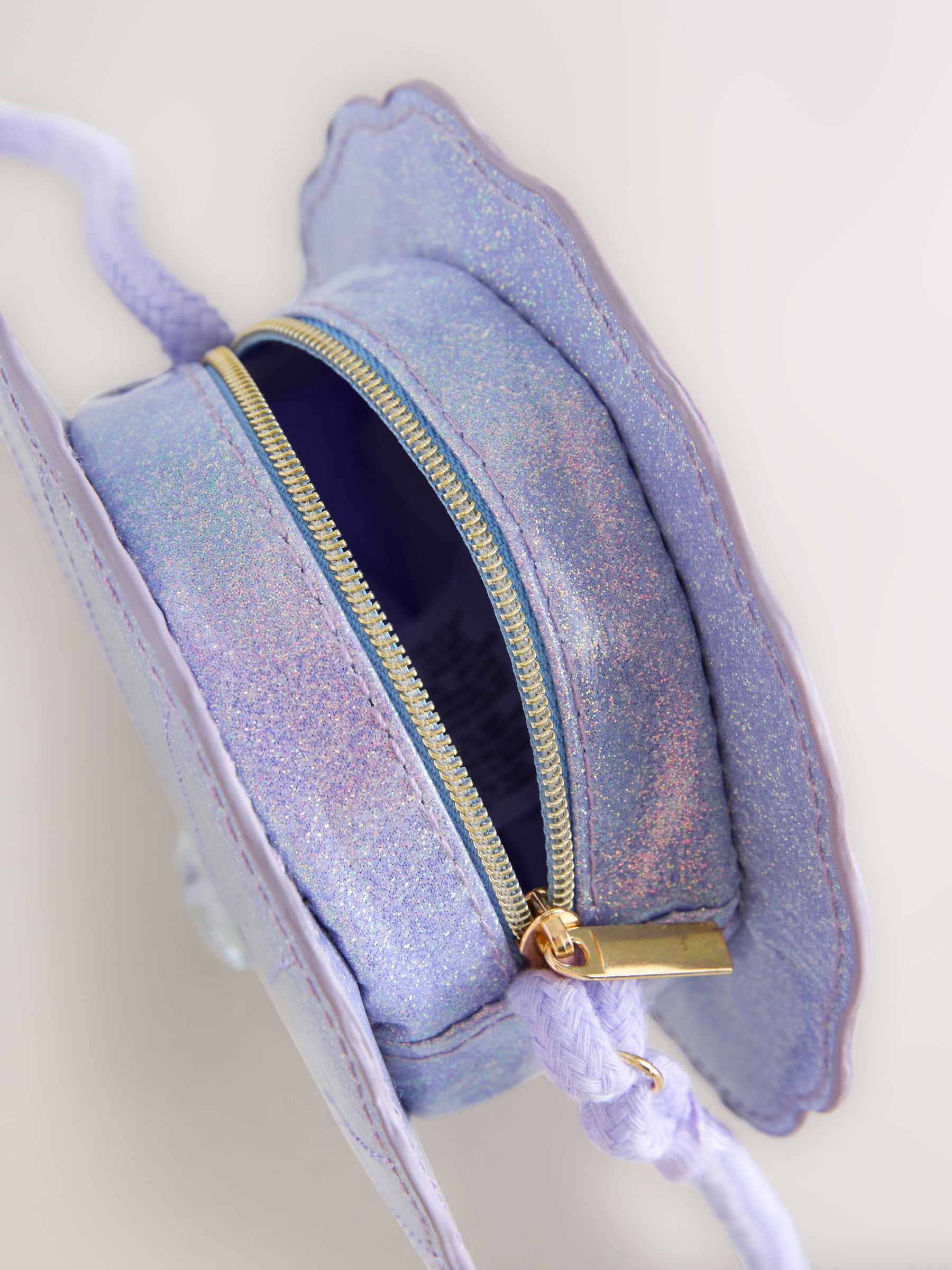 Purple metallic gem shell bag 13cm, imported from the UK