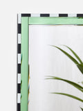 Oliver Bonas Green Maya striped border wall mirror 71.5cm - British product