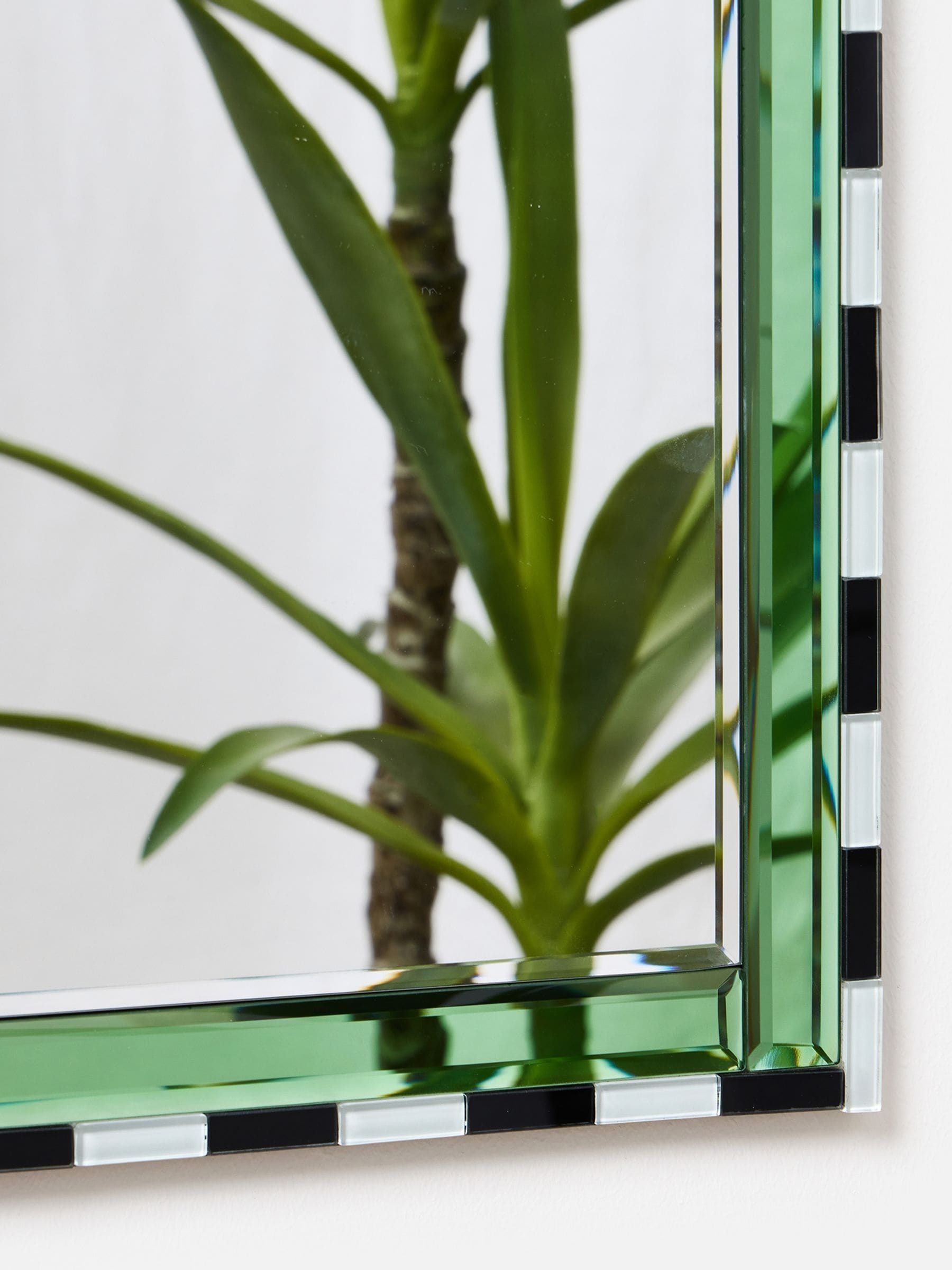 Oliver Bonas Green Maya striped border wall mirror 71.5cm - British product