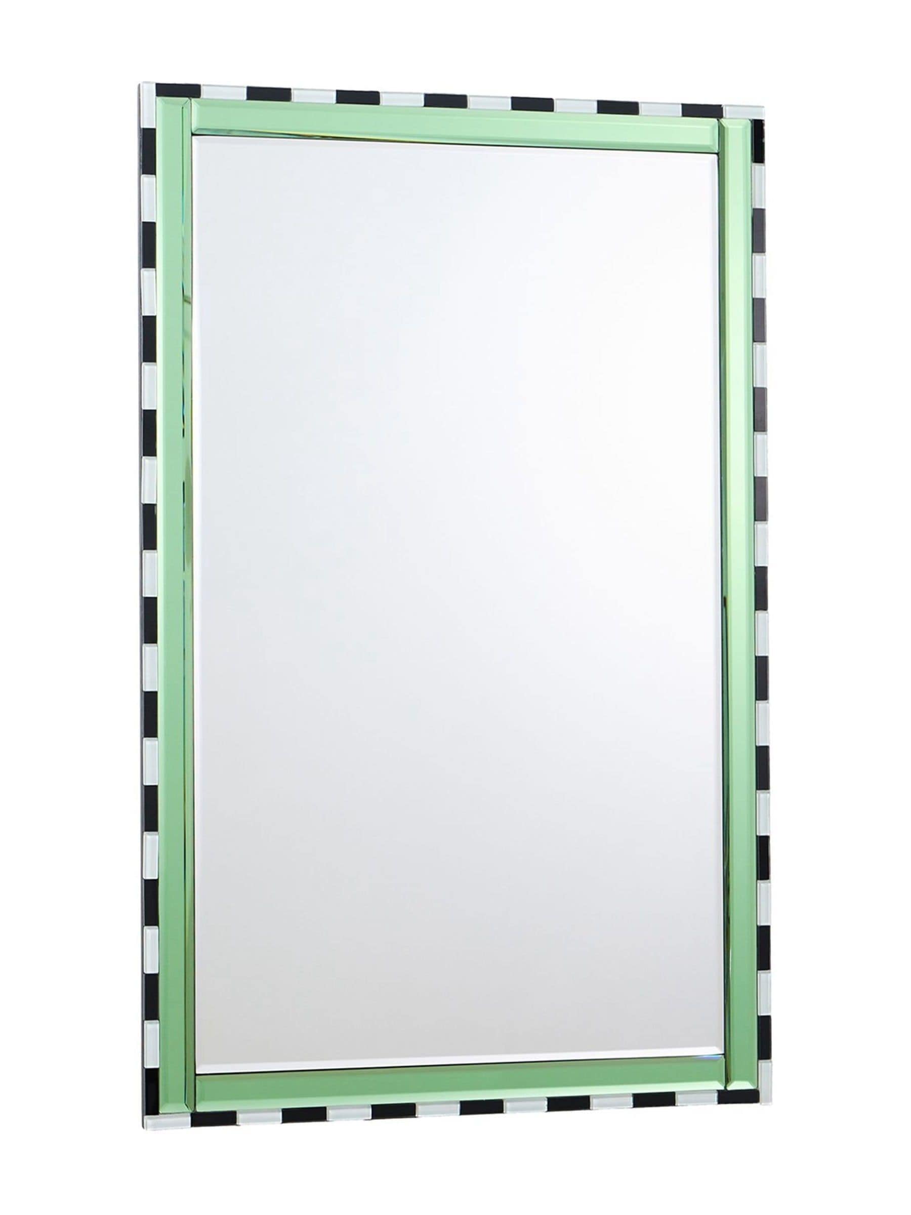 Oliver Bonas Green Maya striped border wall mirror 71.5cm - British product