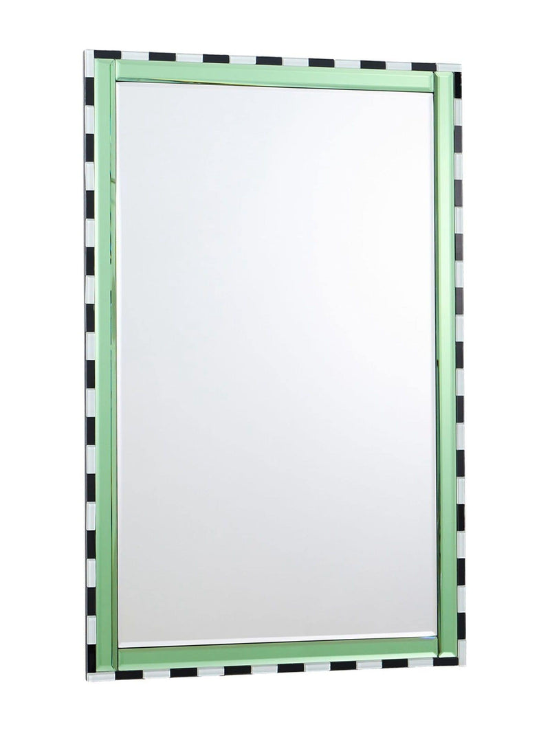 Oliver Bonas Green Maya striped border wall mirror 71.5cm - British product