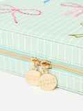 Oliver Bonas large blue striped bow jewellery box - British product