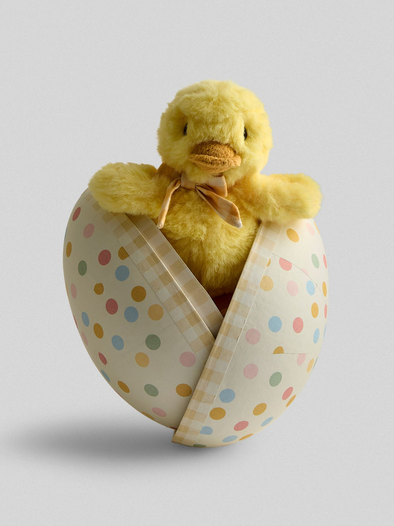 JoJo Maman Bébé Yellow Dilly Chick plushie in egg 15cm - British product