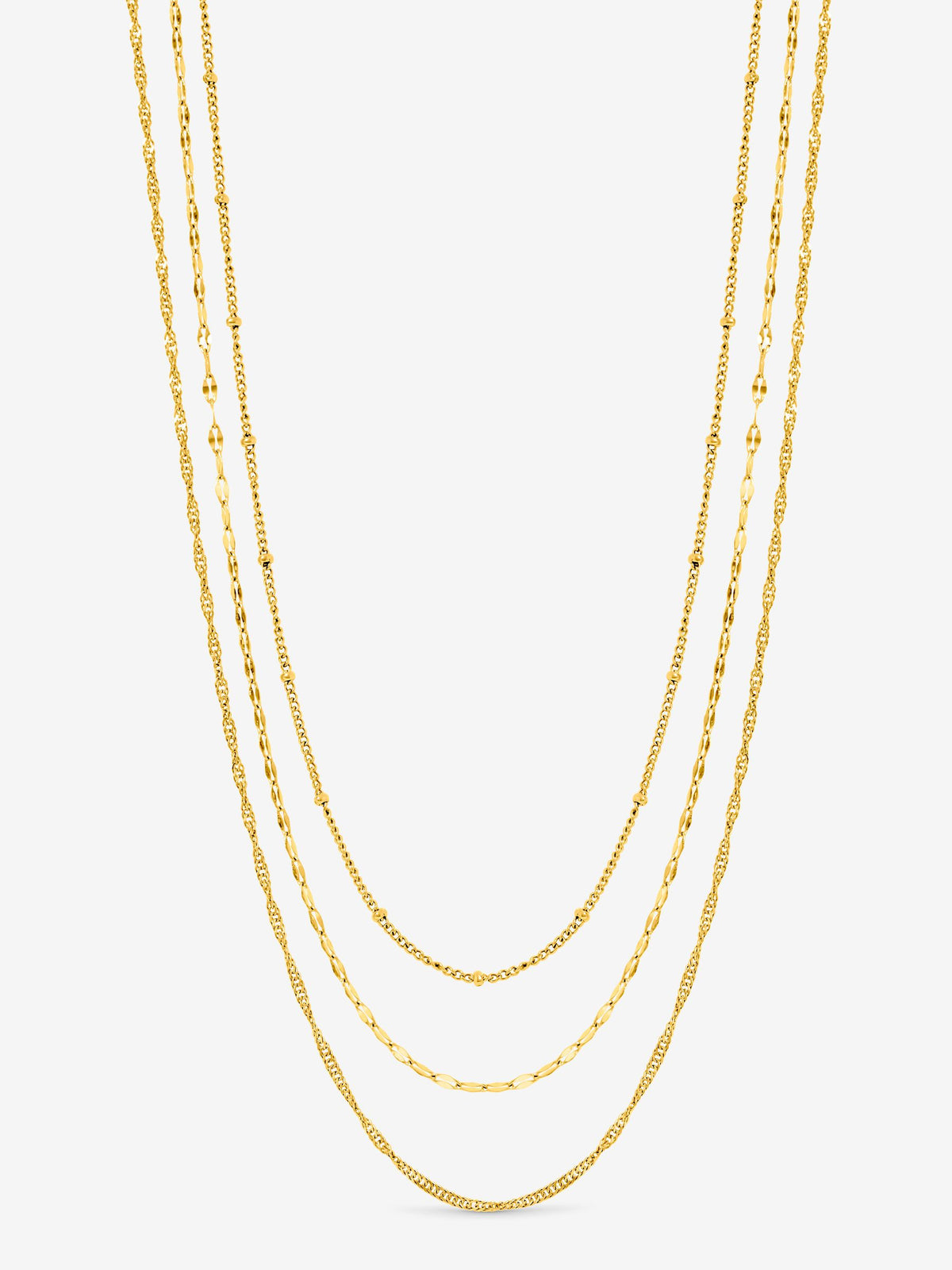 Jon Richard gold plated waterproof necklace set, pack of 3 (British brand)