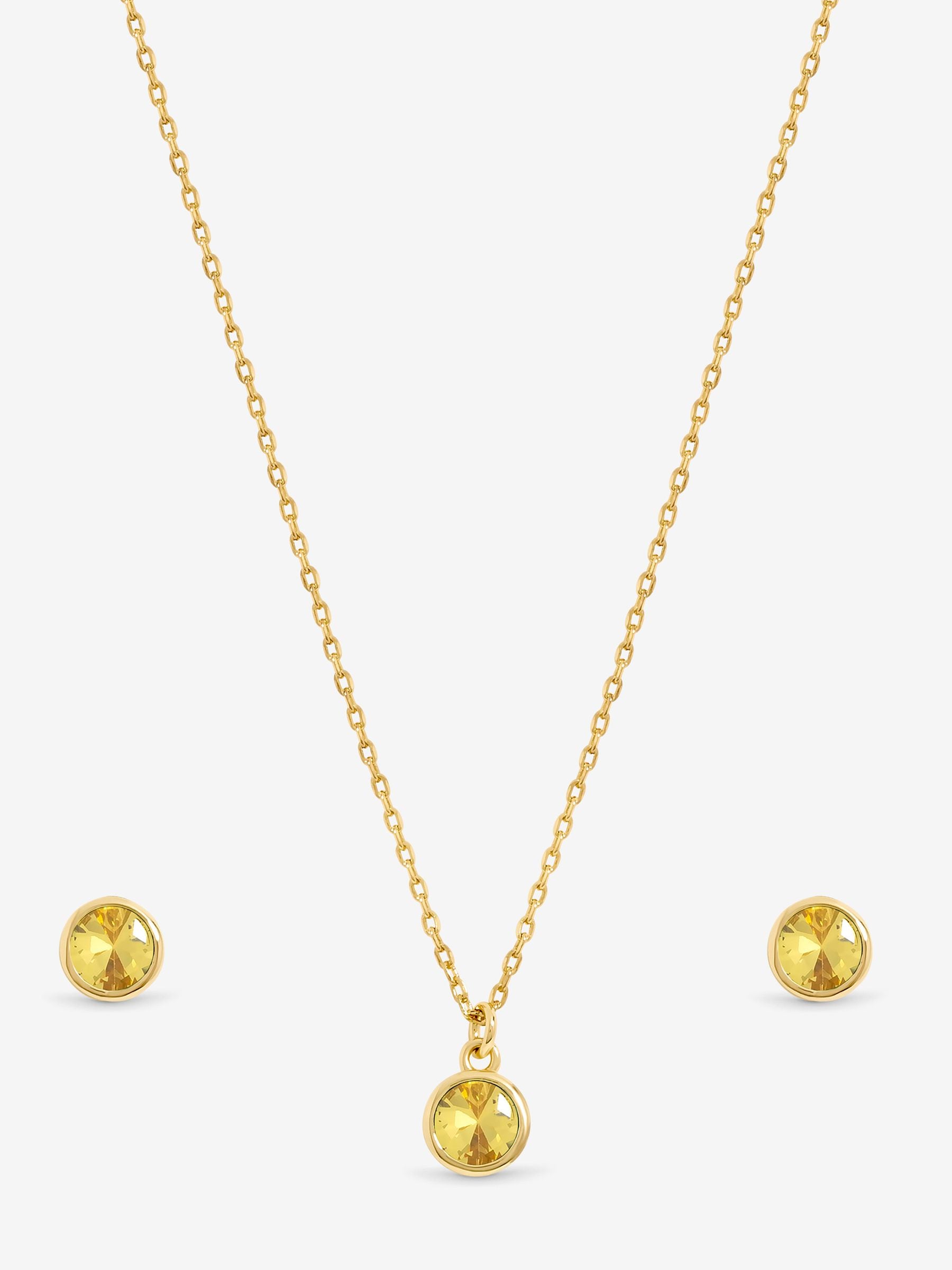 Jon Richard gold-plated birthstone bezel set, imported from the UK