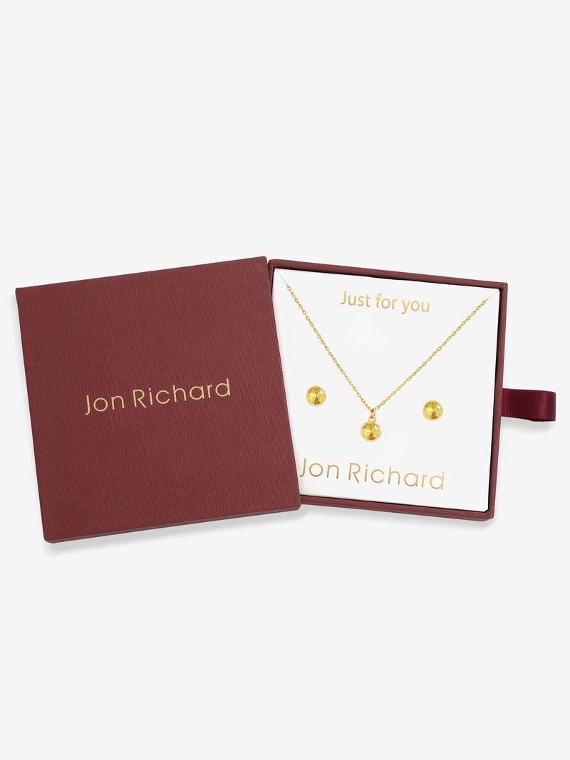 Jon Richard gold-plated birthstone bezel set, imported from the UK