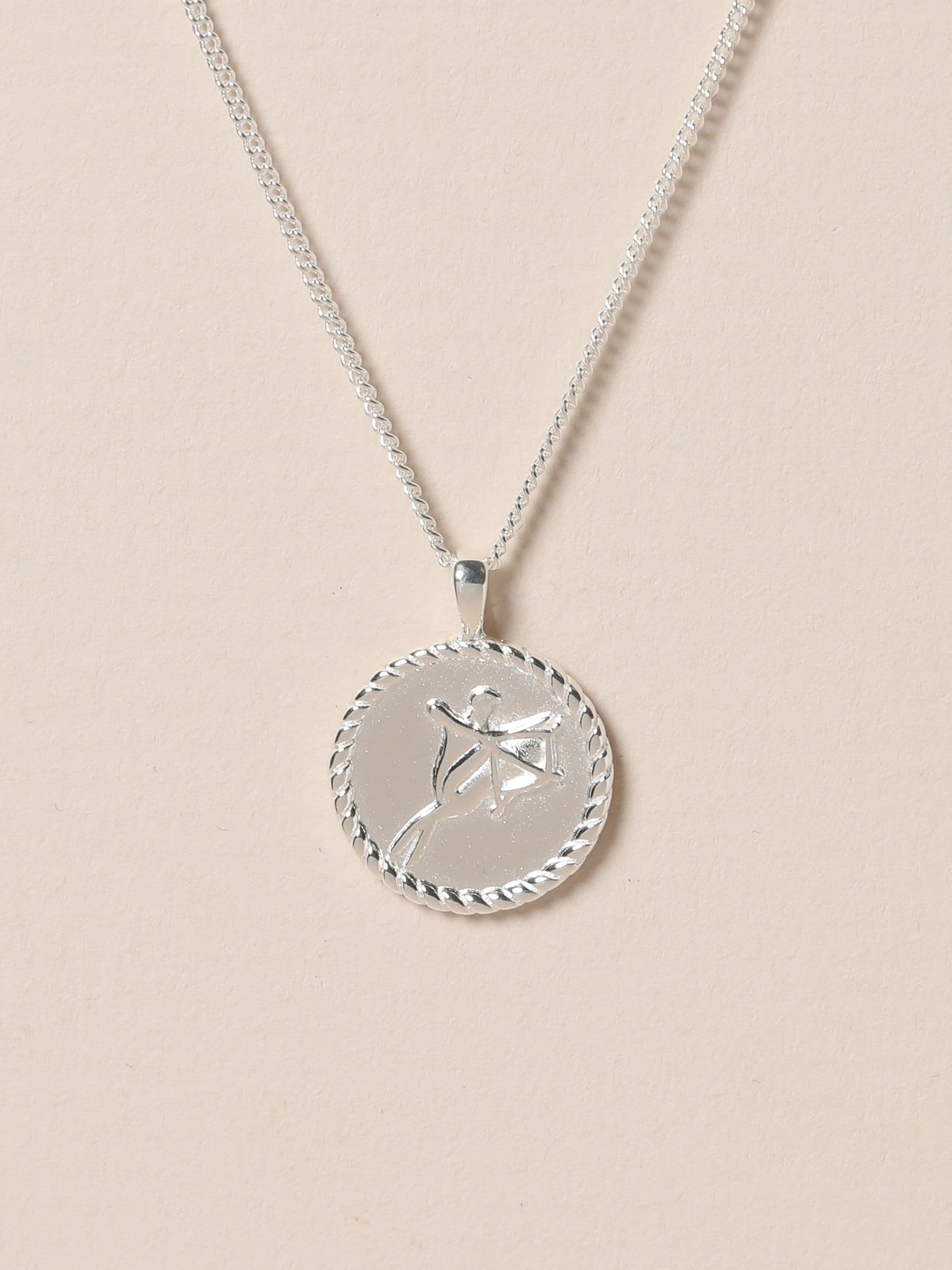 Simply Silver Sagittarius zodiac pendant 17mm, UK version