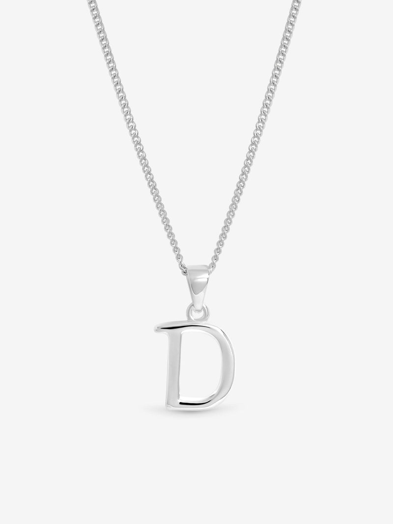 Simply Silver initial pendant D 13mm - British product