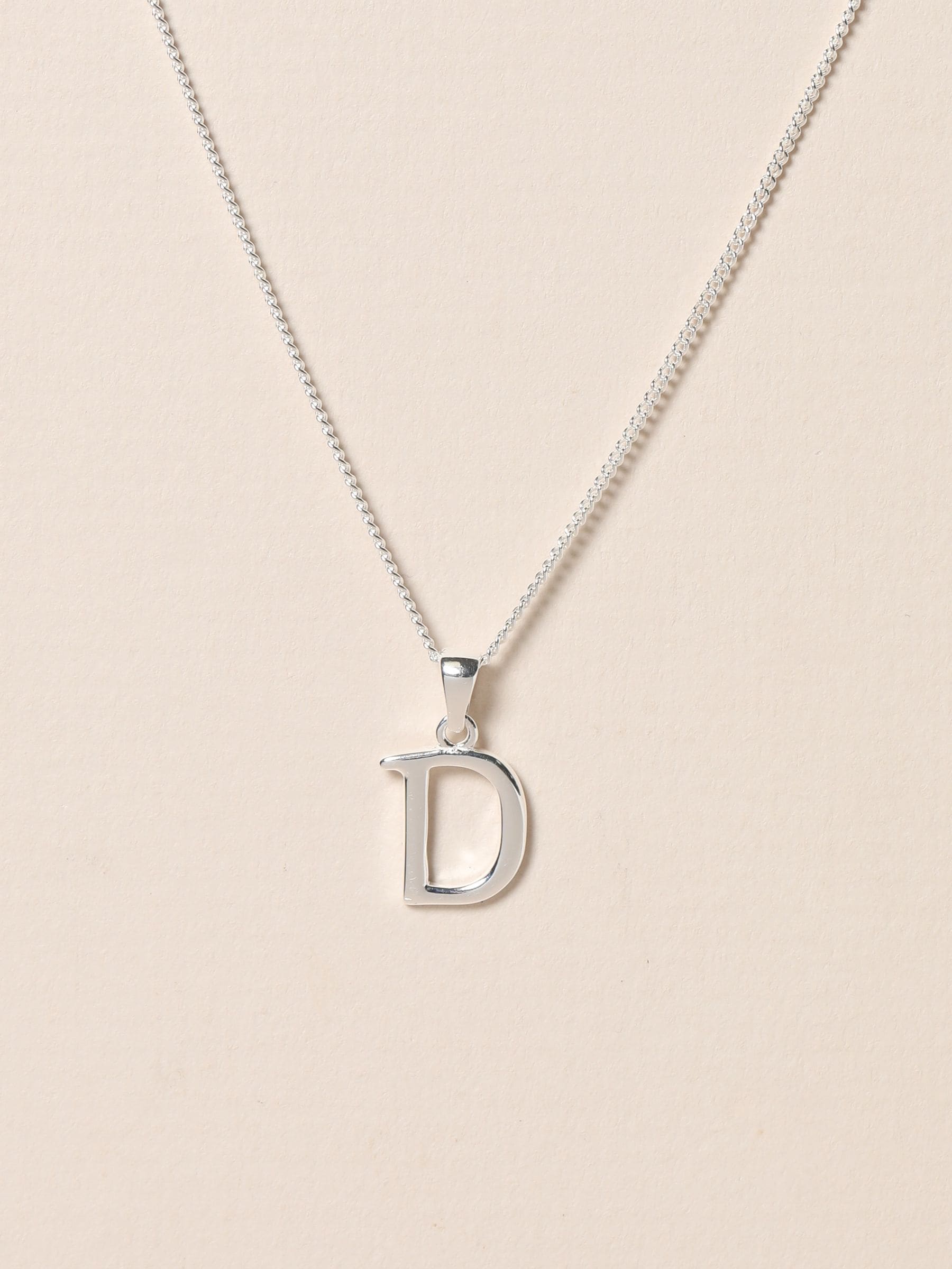 Simply Silver initial pendant D 13mm - British product