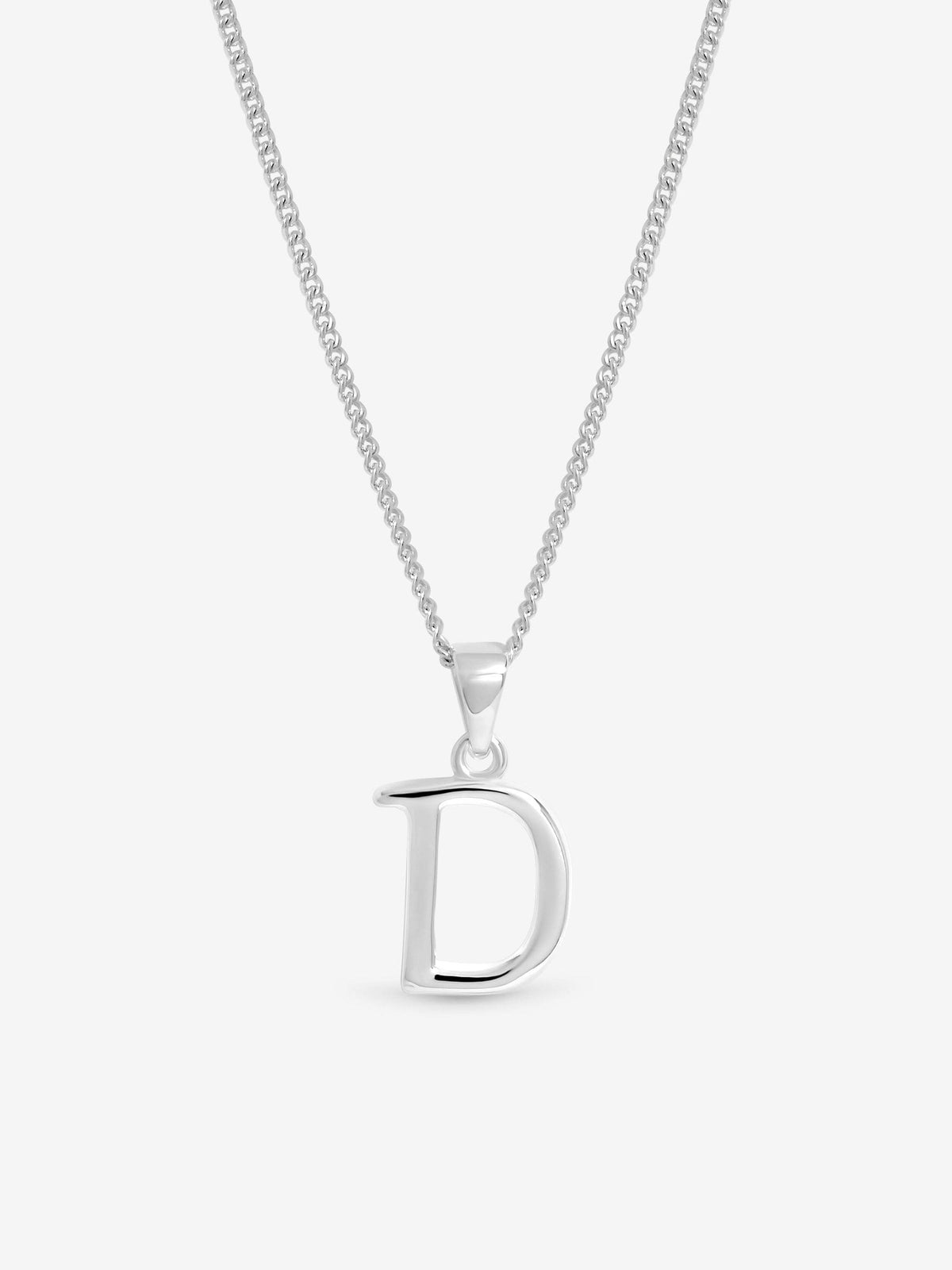 Simply Silver initial pendant D 13mm - British product