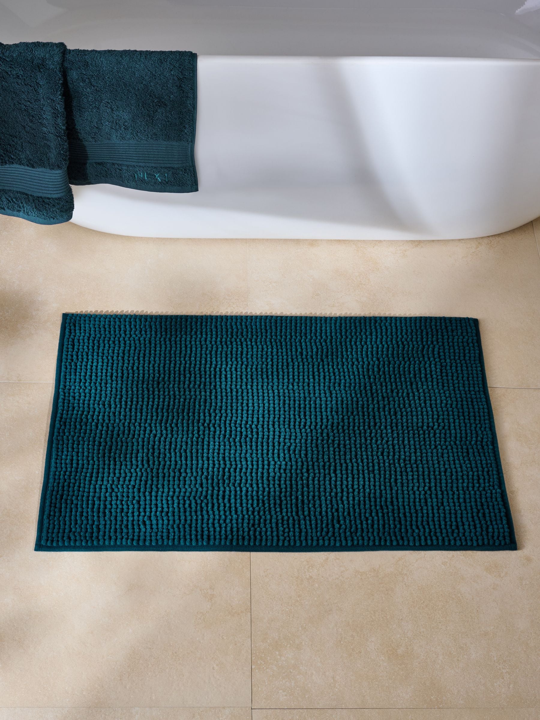 Teal Blue Bobble Bath Mat