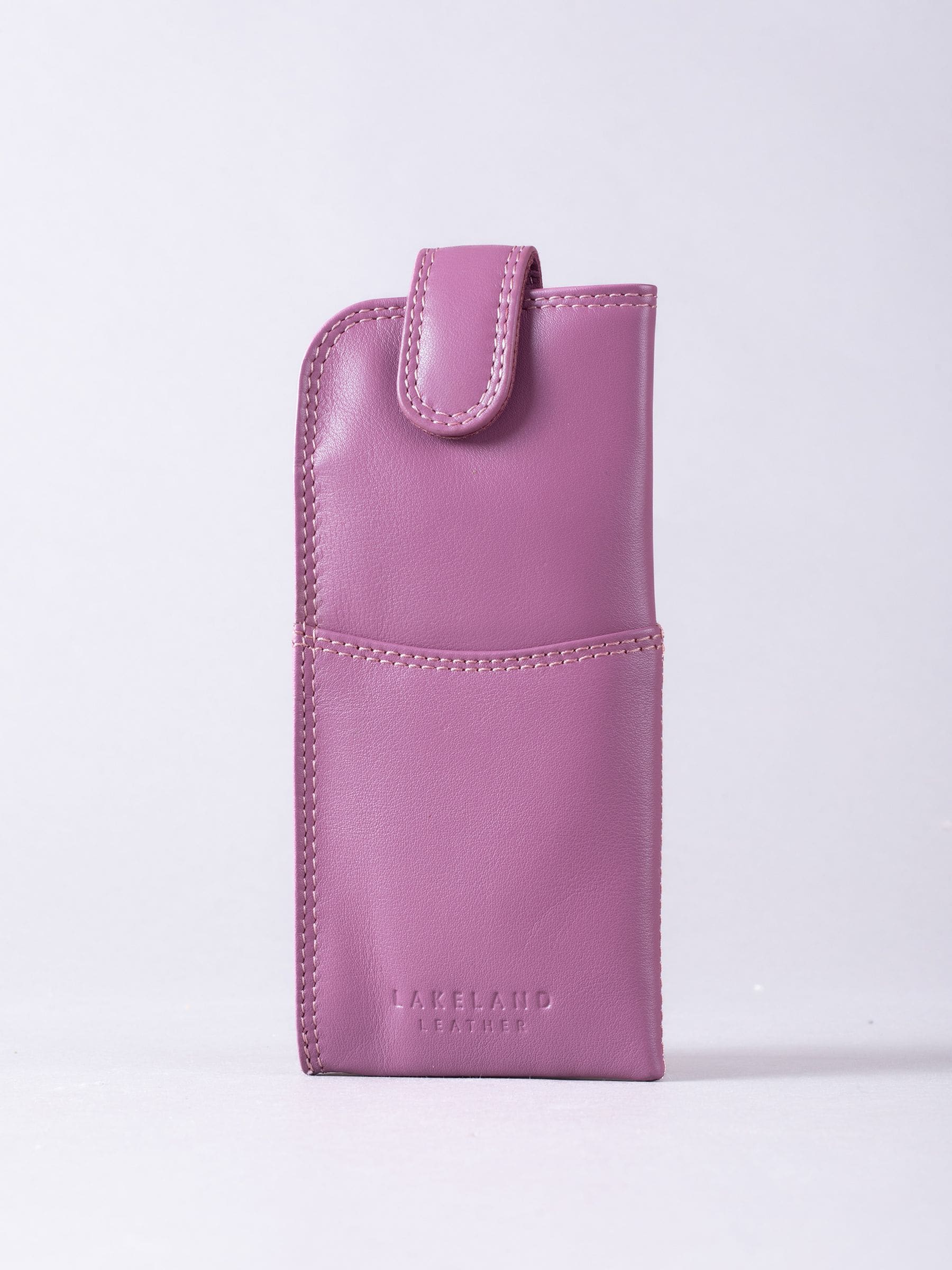 Lakeland Leather Cranberry Leather Glasses Case