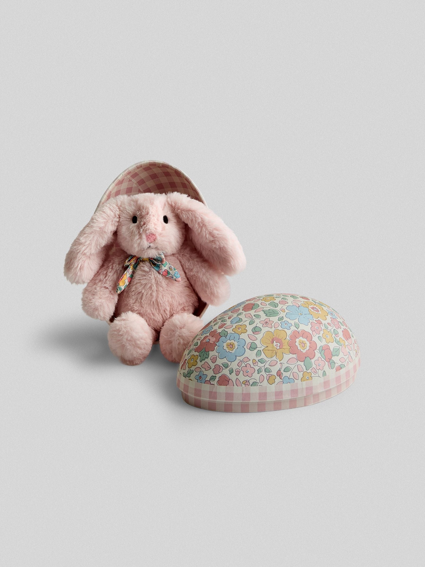 JoJo Maman Bébé pink bunny plush toy in egg 15cm (British brand)