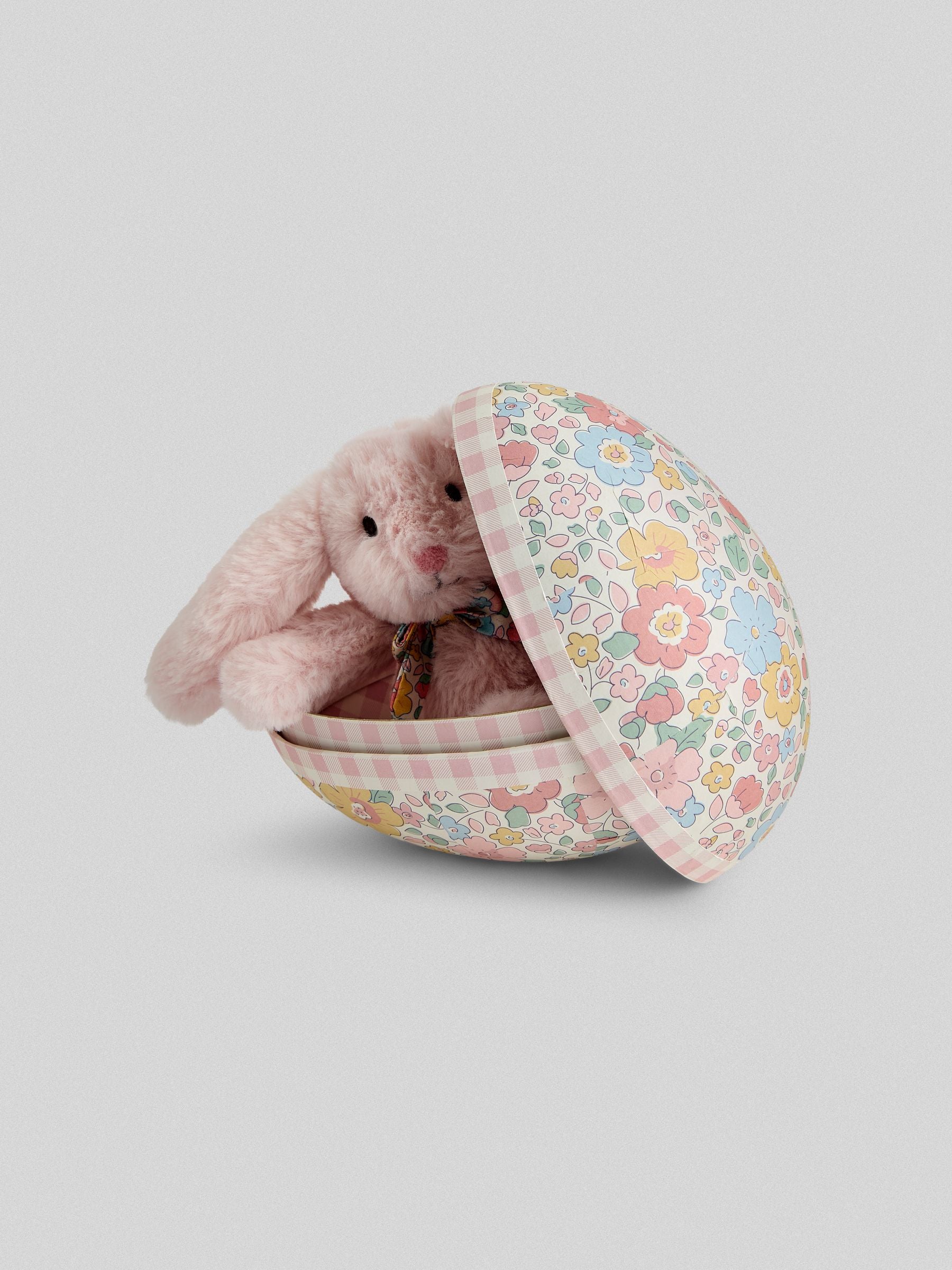 JoJo Maman Bébé pink bunny plush toy in egg 15cm (British brand)