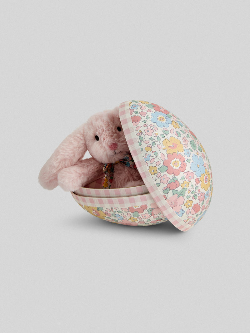JoJo Maman Bébé pink bunny plush toy in egg 15cm (British brand)
