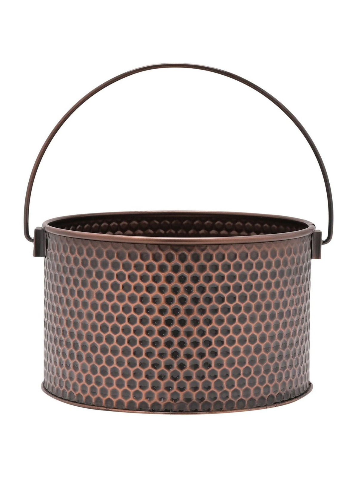 Widdop brown metal bucket with handle - British product