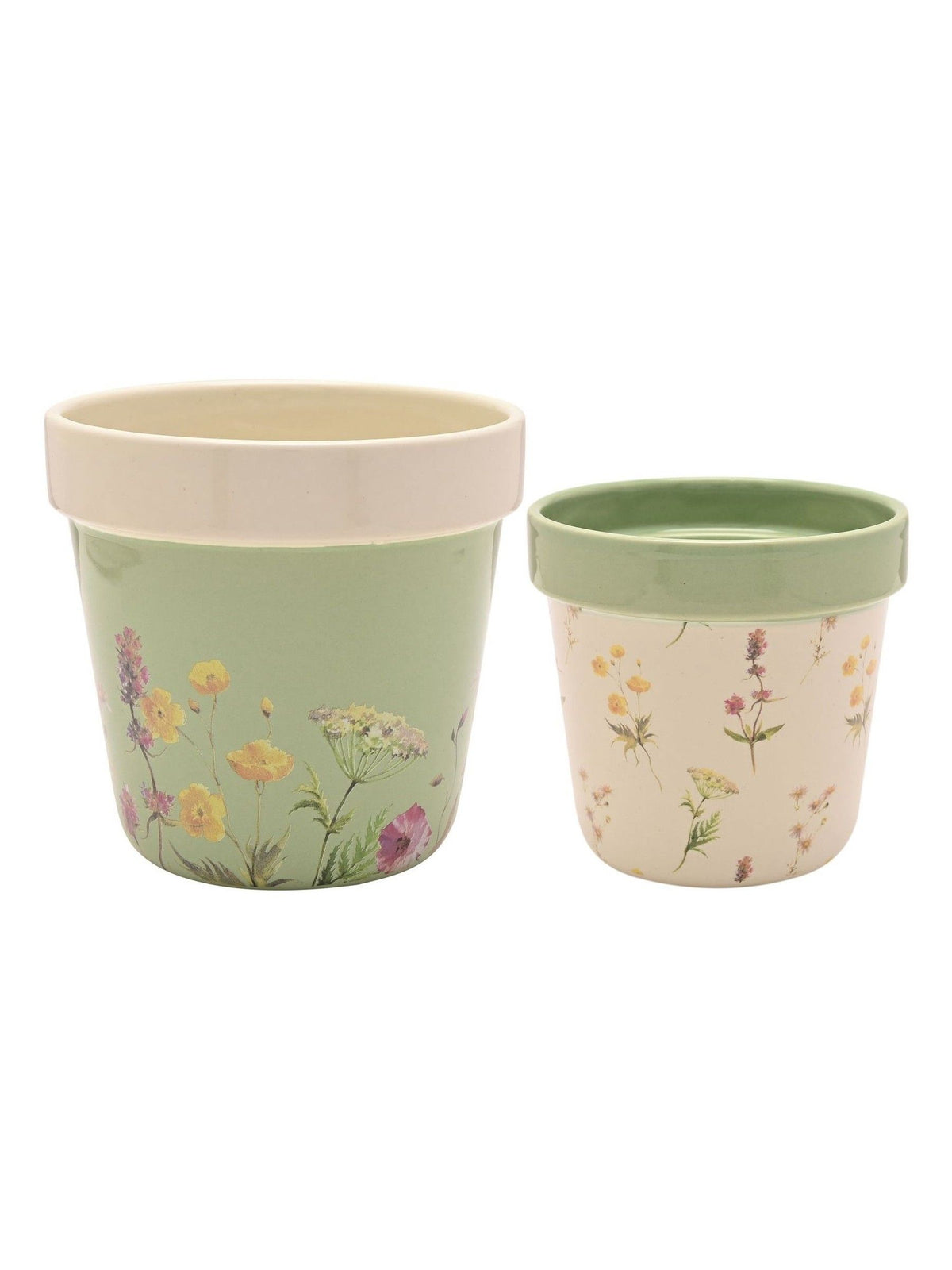 Widdop floral planters set of 2 12cm (British brand)