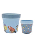Widdop set of two blue bird planters - British product