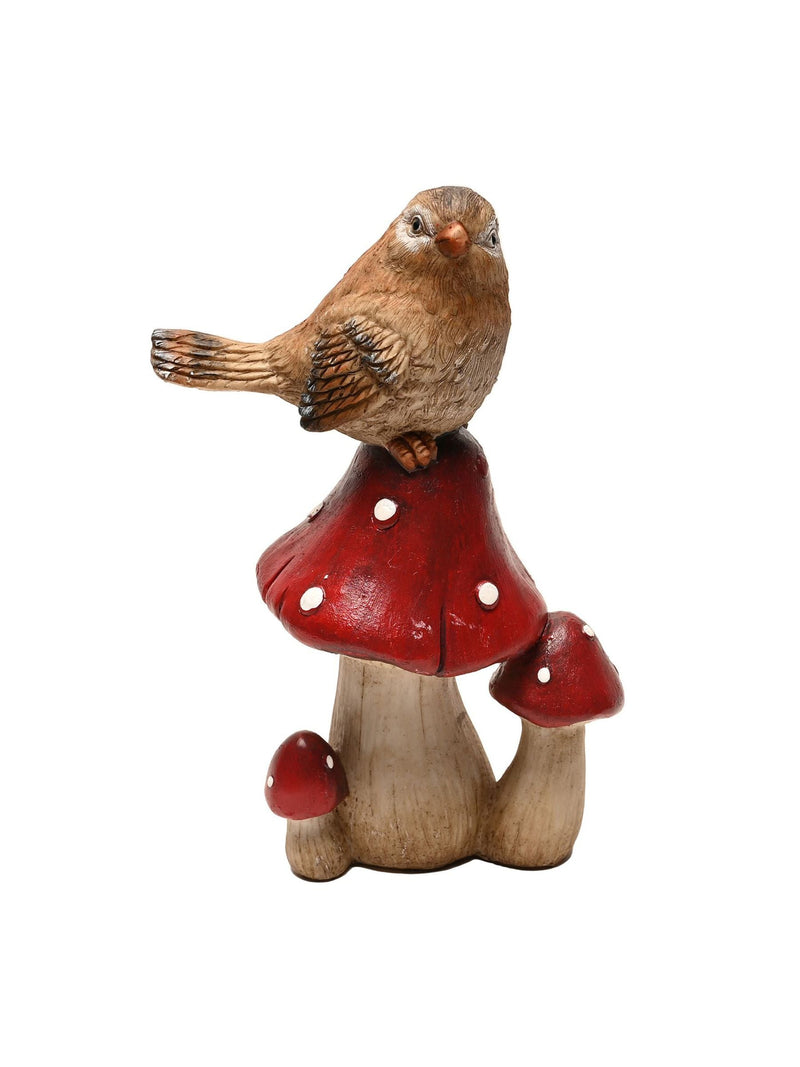 Widdop brauner Vogel Pilz Gartendekoration 28cm (Britische Marke)