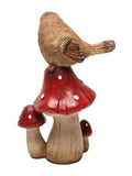 Widdop brauner Vogel Pilz Gartendekoration 28cm (Britische Marke)